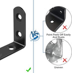 16 Pcs L Bracket Stainless Steel Corner Brace Sets, 90 Degree Right Angle - Image 3