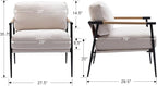 Ya-Home Mid-Century Accent Chair, Soft Armchair Chenille Fabric Lounge Chair - Image 2