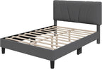 Novilla Full Bed Frame Upholstered Platform Full Size Bed Frame - Image 8