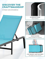 Ciokea Aluminum Foldable Lounge Chairs Set of 2 - Image 4
