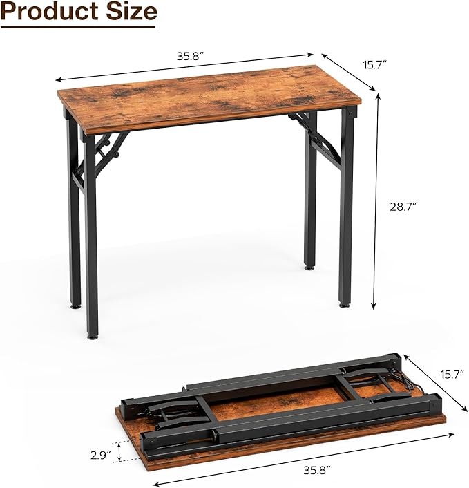TEMI Small Computer Desk Folding Table - Image 3