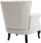 Mid Century Accent Chair for Living Room, Linen Fabric Button Tufted Armchair - Image 7