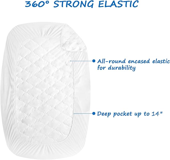 Short King RV Mattress Pad Waterproof Mattress Protector, Quilted RV Short King - Image 5