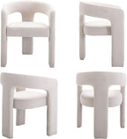 BESTANO Set of 4 Modern Linen Fabric Upholstered Dining Chairs - Image 7