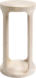 Kate and Laurel Dahl Wooden Round Drink Table; 12 x 23; Whitewash; Transitional - Image 8
