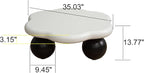 35" Cloud Coffee Table with 3 Ball Legs, Modern Minimalist Petal Center Table - Image 2