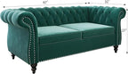 Mid-Century 2 Seater Sofa, Velvet Loveseat - Image 2