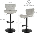 Nalupatio Modern Bar Stools Set of 3, Adjustable Faux Leather Upholstered - Image 2