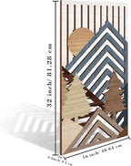 IARTTOP Abstract Mountain Wood Wall Art Large geometric Forest Pine Trees - Image 3