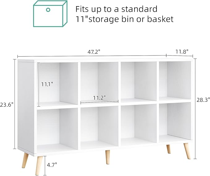 8-Cube Bookshelf 2 Tier Modern Bookcase - Image 3
