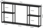 WOHOMO Black Console Table, 3-Tier Small Entryway Table, Long Sofa Table - Image 2