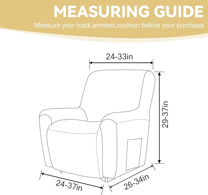 Cupuamon Recliner Chair Covers, Lazy Boy Recliner Covers Stretch Reclining - Image 2