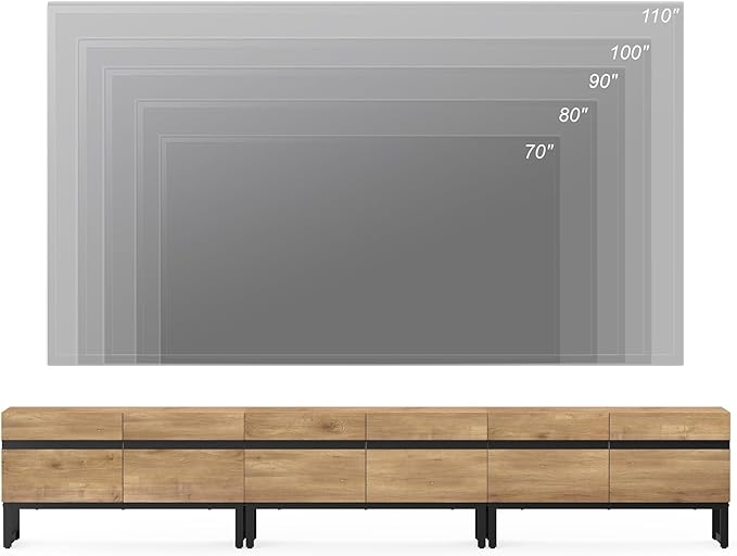 WAMPAT Modern TV Stand for 32-110 Inch TVs, Wood Entertainment Center - Image 4