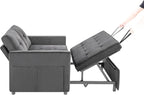Sofa Bed, Pull Out Couch with Side Pockets, 3 in 1 Velvet Fabric Loveseat - Image 5