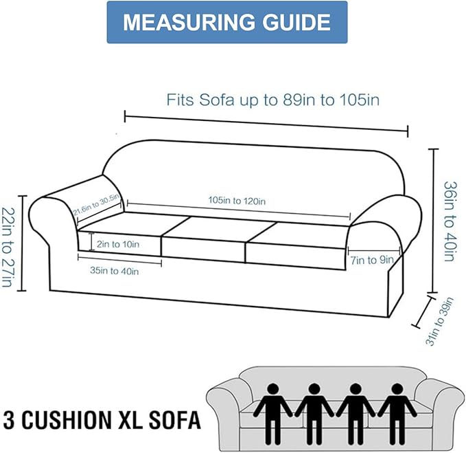 CUCRAF Cushion Sofa Cover 4 Piece Slipcovers, Soft Thick Velvet Couch Cover - Image 2