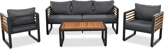 4-Pieces Outdoor Patio Sectional Sofa Set - Image 8