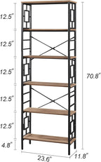 HOMISSUE Bookcase, 6-Tier Tall Bookshelf Metal Bookcase and Bookshelves - Image 2