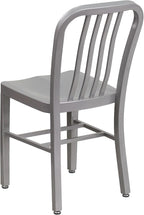 Flash Furniture Commercial Grade Silver Metal Indoor-Outdoor Chair - Image 5