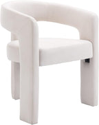 RIVOVA Modern Barrel Dining Chairs Set of 6, Linen Upholstered Accent Chairs - Image 8