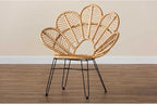Maykoosh Bohemian Natural Brown Vintage Vogue and Black Metal Accent Chair - Image 5