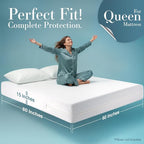 Utopia Bedding Mattress Protector Zippered Queen Size, 100% Waterproof Bed Bug - Image 2