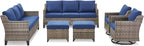 Outdoor Patio Furniture Set-6 Piece High Back Outdoor Furniture Set Sectional - Image 9