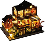 TOPBSFARNY Miniature Wooden Dollhouse Japanese House DIY Doll House Kit Villa - Image 2