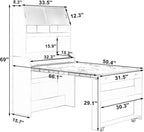 Kitchen Storage Cabinet with Hutch and Extendable Dining Table, 33.5" - Image 2