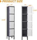 Metal Locker with 5 Doors, 5 Tier Locker Steel Employees Lockers, Tall Steel - Image 3