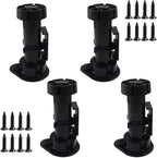 Jiozermi 4 Pack Black Plastic Cabinet Legs, Adjustable Furniture Feet - Image 5