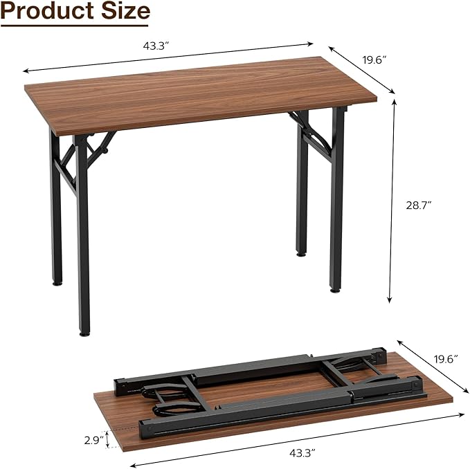 TEMI Small Computer Desk Folding Table - Image 3