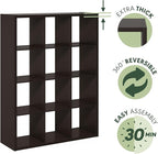 Furinno Cubicle Book Shelf, 12-Cube Bookshelf, Extra Thick Frame Reversible - Image 6