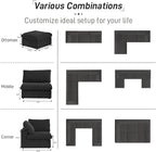 Cloud Couch Modular Sectional Sofa, 160.6" L Shaped Convertible Sectional Sofas - Image 7