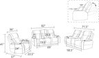 Matte Leather Power Recliner Sofa Set - Image 2