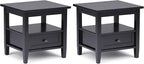 SIMPLIHOME Warm Shaker Solid Wood 20 inch Wide Transitional-Style End Tables in by SimpliHome