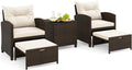 Tangkula 5 Pieces Patio Conversation Set, PE Wicker Outdoor Furniture Set by TANGKULA
