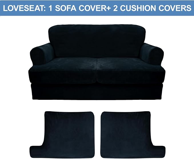 CUCRAF Cushion Sofa Cover 3 Piece Slipcovers, Soft Thick Velvet Couch Cover - Image 5