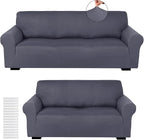 Peryiter 2 Pcs Sofa Covers Couch and Loveseat Covers Set Stretch Sofa Slipcover by Peryiter