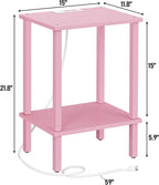 TUTOTAK End Table with Charging Station, Small Side Table with Outlets - Image 3
