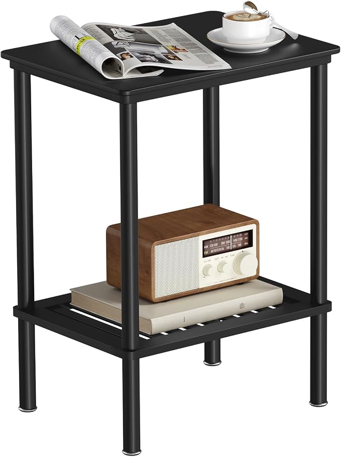2 Tier Small Side Table, Bedside Table, Narrow Entryway Table, Bamboo End Table - Image 9
