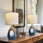 OYEARS 19" Boho Bedside Lamps Set of 2, Suitable - Image 2