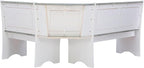 Linon Jackie Two Tone Pine Wood Coastal Corner Dining Nook in Graywash/White - Image 7