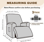 Gennia Recliner Chair Covers 3 Pieces, Waterproof Jacquard Reclining Chair Cover - Image 4