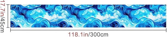 HOMETITUTE Artistic Blue Swirl Wave Pattern Wallpaper Peel and Stick Contact - Image 3