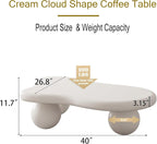 40" Irregular Cloud Coffee Table Asymmetrical Tea Table Low Coffee Table Unique - Image 2