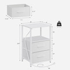 TUTOTAK End Table with Charging Station, Side Table with 2 USB Ports and Outlets - Image 3
