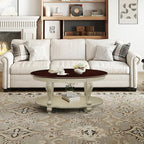 LKTART Oval Coffee Tables for Living Room, Round Vintage Coffee Table - Image 2