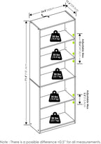 Furinno GEHRY Book Shelf, 5-Tier Bookshelf - Image 3