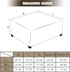 NeColorLife Square Ottoman Cover Jacquard Fabric Slipcover Thick Stretchable - Image 4