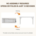 TEMI Long Computer Desk Folding Table - Image 3